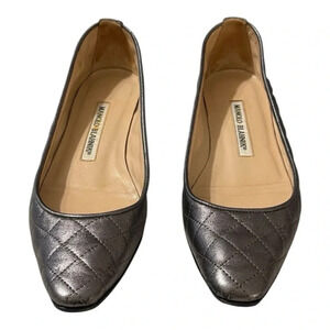 Manolo Blahnik Giungla Leather Quilted Flats